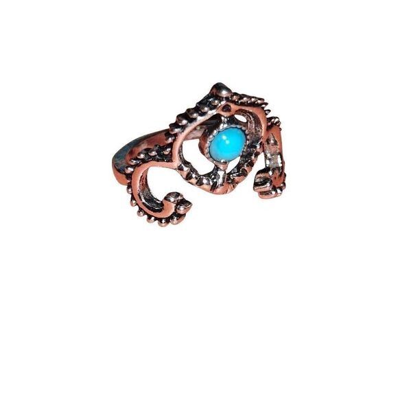 Silver Turquoise Pendant Western Boho Ring - Picture 1 of 3